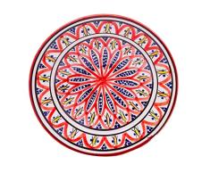 Biscottini Plato decorativo 27x27x6 cm | Plato de cerámica de artesanÃa marroquà | Decoraciones cocina | Platos decorativos pintados a mano