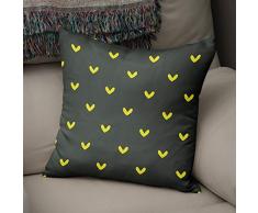 BonaMaison Fundas para CojÃ­nes, Amarillo neÃ³n y Humo Funda de Almohada Silla Oficina Cama Decorativa Moderna DecoraciÃ³n del Hogar HabitaciÃ³n, 43x43 Cm - DiseÃ±ado y Fabricado en TurquÃ­a