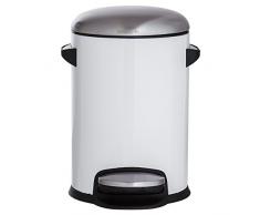 Sealskin Cosmic Papelera con Pedal, Acero Inoxidable, Blanco, 23,5x25x20 cm