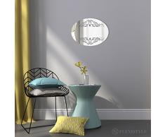 FLEXISTYLE Espejo Decorativo Prestige 60 x 44cm, 3mm Acrylic Mirror from EU, Living Room, Bedroom, Hallway, Unbreakable, DIY Home Decoration, Silver, Made in EU