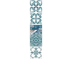 DÃ©coration adhÃ©sive pour CARRELAGE Lazzaro Prairie ABOMBADO [4 Azulejos] DecoraciÃ³n Adhesiva 3D, Azul, 15x15cm