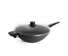 Woll 11034DPSL Diamond Lite megafitness-Wok/Giratorio y Varillas sartÃ©n con Tapa de Cristal en Caja, diÃ¡metro 34 cm, 11 cm de Alto con Mango extraÃ­ble