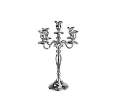 WAS 1193 121 - Candelabro de Aluminio (5 vamelos, niquelado, 120 cm de Altura)
