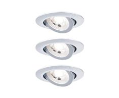 Paulmann FixedLED 92986-LÃ¡mpara LED empotrable (3 Niveles, orientable, 82 mm, 70Â°, 3 x 6 W, 3 x 550 LM, 230 V, 3000 K, Cromo Mate, Redonda, Regulable, Foco de Techo de plÃ¡stico