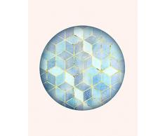 Komar Wandbild Von Mosaik Circle Azzuro | Poster, Bild, Wohnzimmer, Schlafzimmer, Dekoration, Kunstdruck | ohne Rahmen | P093B-40x50 fotomural, Azul/Amarillo