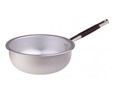 Revuelva Sartenes Agnelli saltapasta y Rice, Aluminio, 3 mm de Espesor, con Mango Tubular de Acero Inoxidable Cool, de Plata, 20 cm