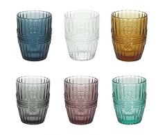 Tognana Juego de 6 vasos IÃ³nico, 280 cc, cristal multicolor