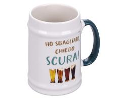 Villa dEste Home Tivoli Jarra de cerveza 500 ml en nueva porcelana de hueso, Le Travisate