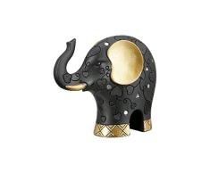 Gilde Figura Decorativa de Elefante Moderna Escultura de Resina â DecoraciÃ³n SalÃ³n Color: Negro y Dorado â Altura 20 cm