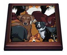 3dRose - Azulejos de cerámica para Perros y Cachorros (8 por 8 Pulgadas, 19,05 x 2,22 x 19,05 cm), Color marrón