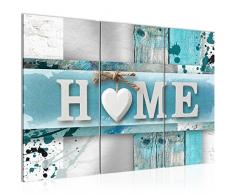 Cuadro de pared con diseño de corazón, 120 x 80 cm, lienzo de fieltro, tamaño XXL, para salón, decoración, impresión artÃstica azul, 3 piezas, fabricado en Alemania, listo para colgar, 504531a