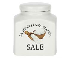 La Porcelana Blanca - Tarro de Porcelana Decorado con Sal conserva