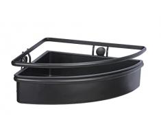 WENKO Estante de esquina Molinella, con cestas profundas para colocar productos de cuidado con seguridad, acero inoxidable mate con inserto de plástico, (An.x Al.x P): 30 x 8,5 x 21,5 cm, negro