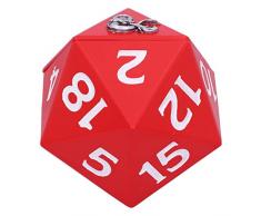 Nemesis Now Caja de Almacenamiento de Dados D20 de Dungeons & Dragons con Licencia Oficial, Rojo, 13,5 cm