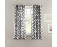 Lush Decor Edward Trellis - Juego de Cortinas para oscurecer la habitaciÃ³n, Color Gris, para salÃ³n, Comedor, Dormitorio, 160 cm de Largo