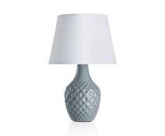 Pauleen 48019 sobremesa Lovely Sparkle máx. 20W E14 Lámpara para mesita de Noche Gris y Blanco cerámica/Tela sin Bombilla