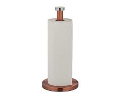 Relaxdays Portarrollos Cocina Vertical, Acero Inoxidable, Soporte Rollos Encimera, Sujetarrollos, 32x15 cm, Cobre/Plata
