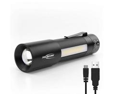 Ansmann Multi 3in1R - Linterna LED 3 en 1 con 280 lÃºmenes y 4 funciones de lÃ¡mpara de mano, enfocable, robusta, magnÃ©tica y recargable a travÃ©s de USB de 5 W baterÃ­a lÃ¡mpara de trabajo para coche, taller y camping,