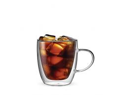 Bialetti Set 2 Vaso Double Wall Capri, 350ml, Aislamiento TÃ©rmico, Vidrio Borosilicato