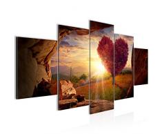 Runa Art 607651c - Cuadro de pared (200 x 100 cm, lienzo de fieltro, tamaÃ±o XXL, 5 piezas, fabricado en Alemania, listo para colgar), color marrÃ³n