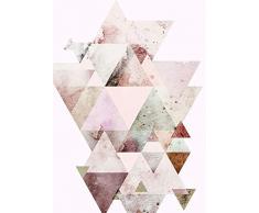 Komar Wandbild Von Triangles Red | Poster, Bild, Wohnzimmer, Schlafzimmer, Dekoration, Kunstdruck | ohne Rahmen | P100-50x70 fotomural, carbÃ³n