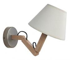 Tosel 31226 Geri - Lámpara con aplique para pared, algodón, 60 W E14, madera natural