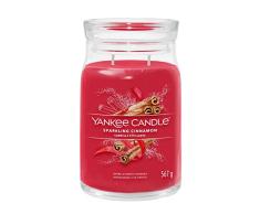 Yankee Candle Signature - Vela perfumada | Vela en tarro grande de canela brillante con doble mecha, mezcla de cera de soja larga combustiÃ³n, regalo perfecto para mujeres