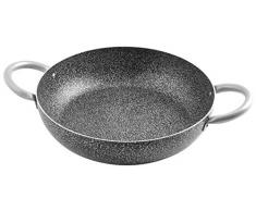 HOME Family Stone Sartén Antiadherente con 2 Asas, Piedra, Negro/Gris, 38 cm
