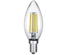 Trio - Bombilla con filamento LED, 4 W, forma de vela, E14, incoloro
