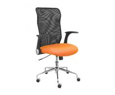 Piqueras Y Crespo (PIQU7) Silla Minaya Respaldo Malla Negro Asiento Bali Naranja Oficina, Talla unica