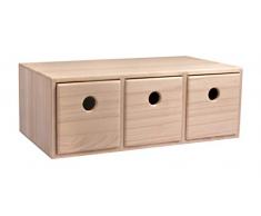 Rayher 62909505 - Cómoda de madera con 3 cajones, FSC 100%, natural, 32 x 18 x 11,5 cm