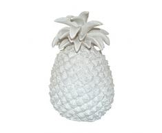 HOMEA 5dej1223bc Estatua Dibujo piÃ±a poliresina 19,5Â x 19Â x 29,5Â cm, Color Blanco