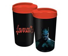 Half Moon Bay Taza de viaje Batman - Taza reutilizable 300ml - Termo café - Taza café - Vaso viaje acero, Licencia oficial