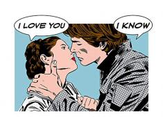 Komar Wandbild Von Star Wars Classic Comic Quote Leia Han | Kinderzimmer, Jugendzimmer, Dekoration, Kunstdruck | ohne Rahmen | WB117-70x50 fotomural, carbÃ³n