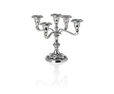 WAS 1198 235 - Candelabro de Aluminio (5 vamelos, niquelado, 23 cm de Altura)