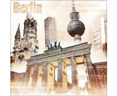 Pro-Art g5109a - Lienzo en impresión giclée (30 x 30 cm), diseño de la Ciudad de BerlÃn, Multicolor, 30 x 30 cm