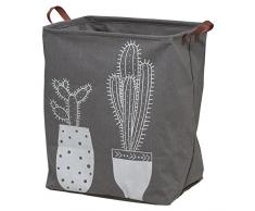 Sealskin Cactus Cesta De Ropa, Poliéster, Gris, 30 X 50 X 40 Cm