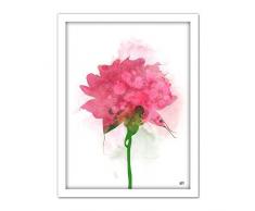 Abstract Red Flower Watercolour Painting Artwork Framed Wall Art Print 18X24 Inch Resumen Flor Acuarela Pintura pared