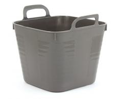 Gelco Design Cooper Cesta de almacenaje Carre gm, plástico, Carbono, 12 x 12 x 20 cm
