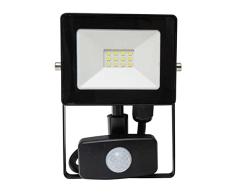 WERKA PRO Proyector Radar plano LED de 10 W exterior, detector de movimiento, iluminaciÃ³n impermeable, foco de exterior, sensor de seguridad, Ã¡ngulo de radiaciÃ³n, 130Â°, resistente a la intemperie