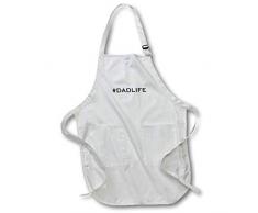 3dRose impresión de # Dadlife Longitud Delantal, 22 por cm, Bolsa con Bolsillos (Apr 221406 _ 2), White-Medium