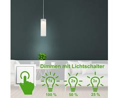 Briloner Leuchten regulable LED lámpara colgante, lámpara de techo Salón, 400 lm, metal, integrado, 5 W, cromo, 120 x 10.5 x 120 cm