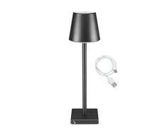 BEPER P201UTP101 Lampara Escritorio, Mesa, Mesita de Noche, LED con Control Táctil - Lampara sin Cable, Recargable USB (Negro)