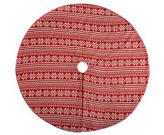 WeRChristmas Figura de Fairisle de copo de nieve Base de árbol de Navidad decoración, tela, multicolor, 120 cm, grande