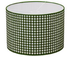 Taftan - Pantalla para lámpara de techo colgante (35 cm de diámetro, tamaño grande), diseño de cuadros de 7 mm, color verde