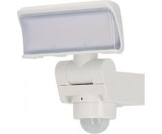 Brennenstuhl Foco LED con sensor de movimiento WS 2050 WP/Proyector LED para exteriores de 20W (1680lm, IP44, 3000K, detección de moviemento de 180° con un alcance de hasta 10m) blanco