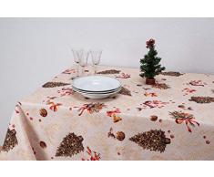 Boheme Mantel Navidad Lace Allover, 100% Algodón, Beige, 160 x 350