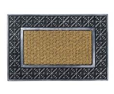 Felpudo Kerala de Coco, Goma y Marco de Metal para Interior y Exterior, 40Â x 60Â cm