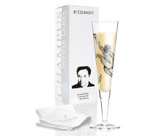 RITZENHOFF 0.2 Litre Olaf Hajek AFFE Champus White Label Champagne Glass with Napkin