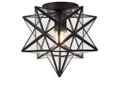 JONATAHAN Y - JYL9035A Stella Aplique de Techo LED Vidrio/Metal Estrella Morava Contemporáneo, para Cocina, Recibidor, Baño, Escalera, Bronce Frotado en Aceite